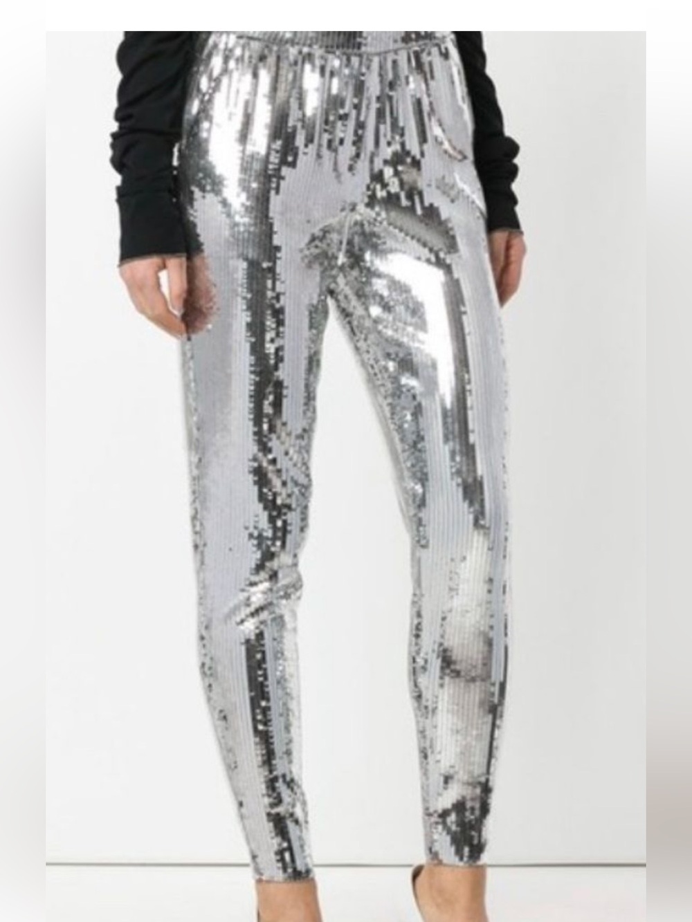 Michael Kors silver sequin loose fit pants,S